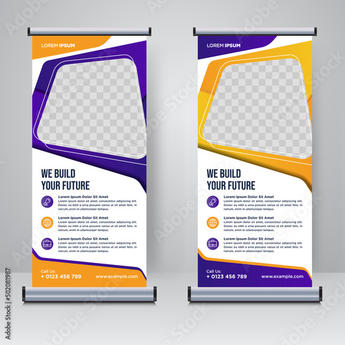 Corporate rollup or X banner design template	