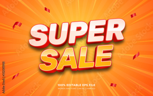 Super Sale 3d editable text style effect	