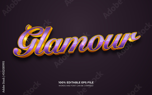 Glamour 3D editable text style effect	