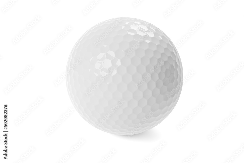 Single white golf ball over white background