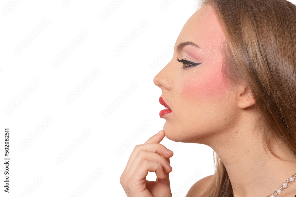 Portrait of young woman with creative make up isolated Portrait of young woman with creative make up isolated