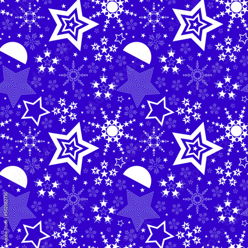 Very peri star celestial seamless pattern