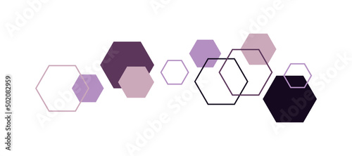 Geometric decorative element from hexagons. Vector illustration for trendy stylish modern design and decor, for creative collage. Geometric minimalistic hexagons element.