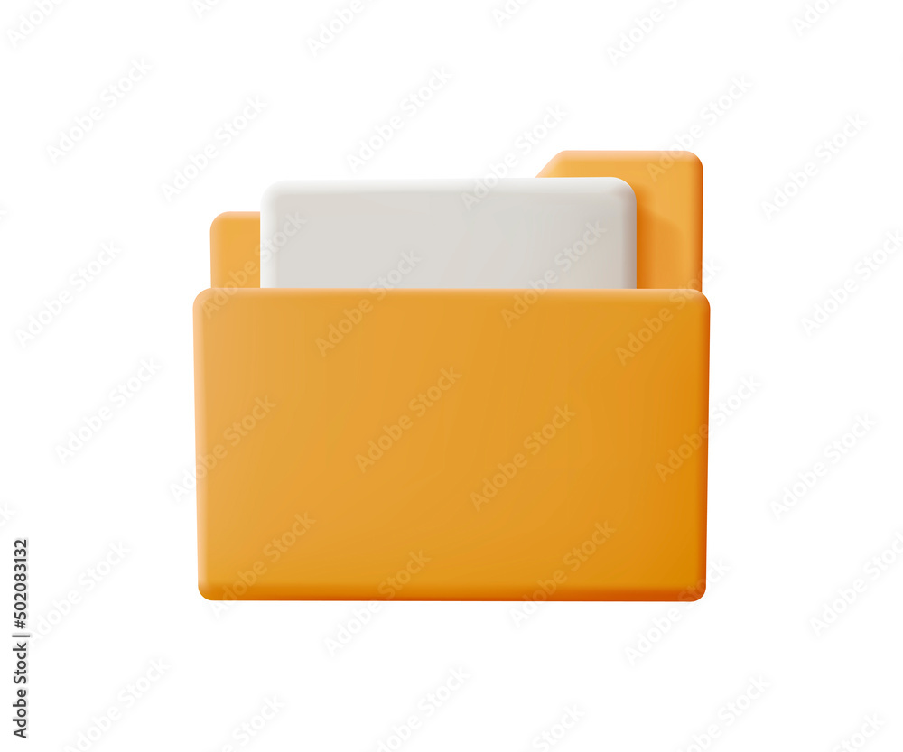 3d cartoon style minimal folder with files, paper icon. File management concept. File symbol. Document archive sign. Web 3d cartoon style minimal folder with files, paper icon. File management concept. File symbol. Document archive sign. Web