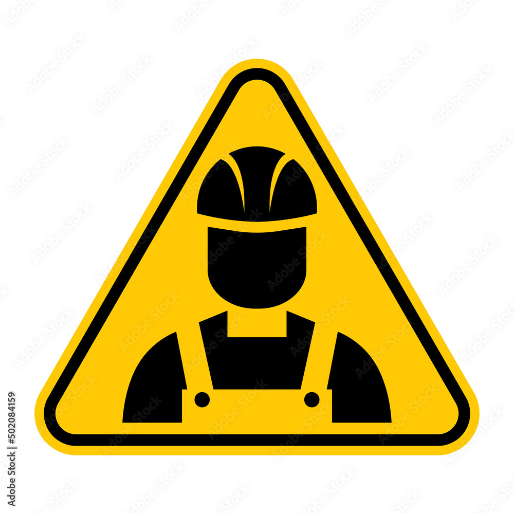 Under Engineering Development Sign Under construction sign. Vector illustration of building worker with ...