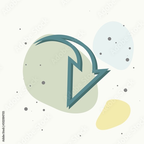 Arrow pointing down. Arrow vector icon. Icon temperature on multicolored background.