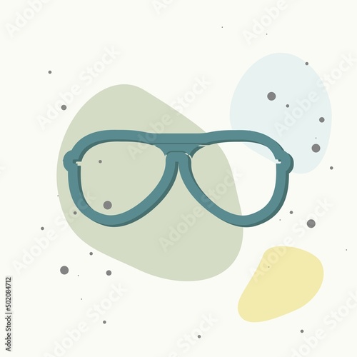Pilot glasses. Sunglasses protect from the sun on multicolored background.