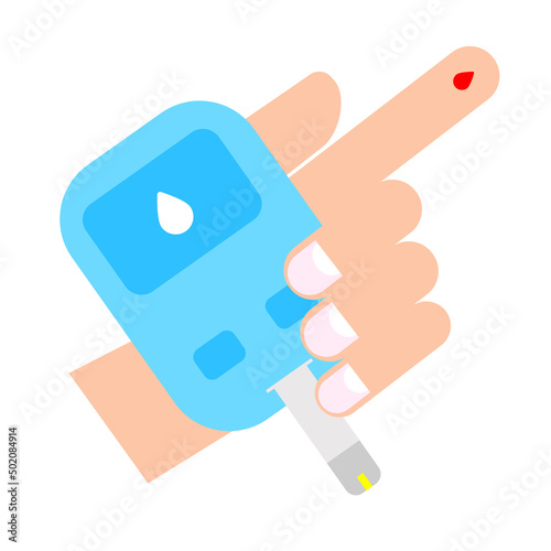 Blood glucose testing meter. Vector Illustration for  
 suitable Landing Page.