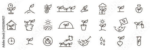 Simple set of Plant line icons.