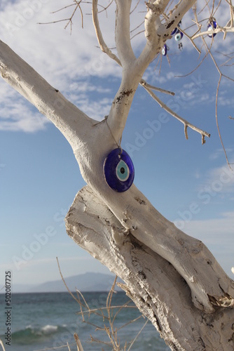 Аmulet from the evil eye at Ladies Beach at Kusadasi, Turkey
