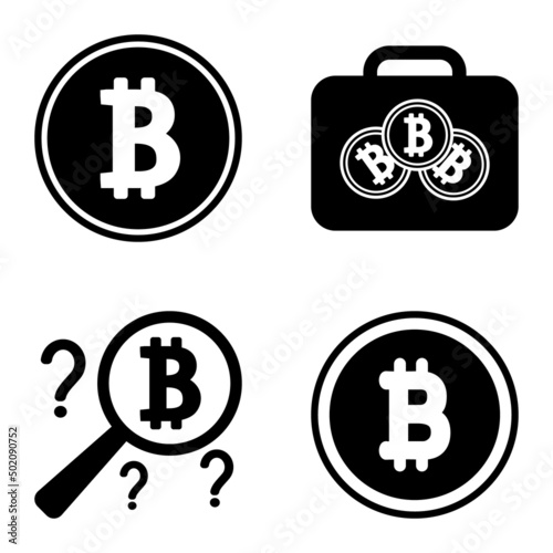 Bitcoins1-2 Flat Icon Set Isolated On White Background