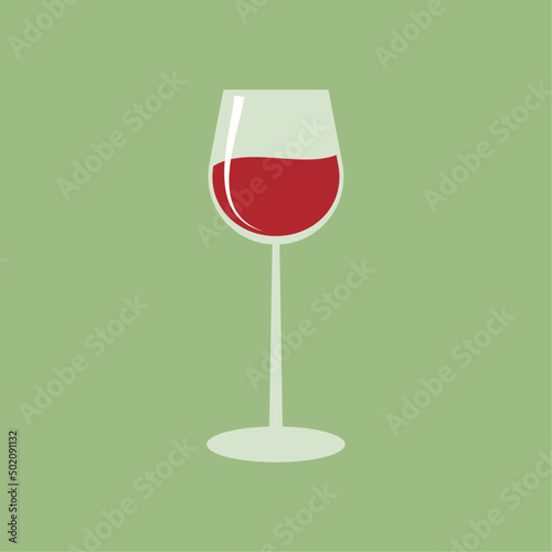 Transparent glass with red wine vector illustration.