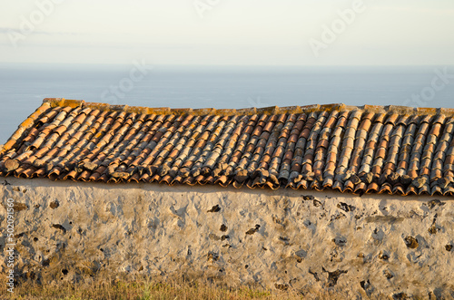 Roof and wall of an abandoned house. El Repecho. Alajero. La Gomera. Canary Islands. Spain. photo