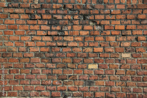 old brick wall. background. Gniezno, Poland
