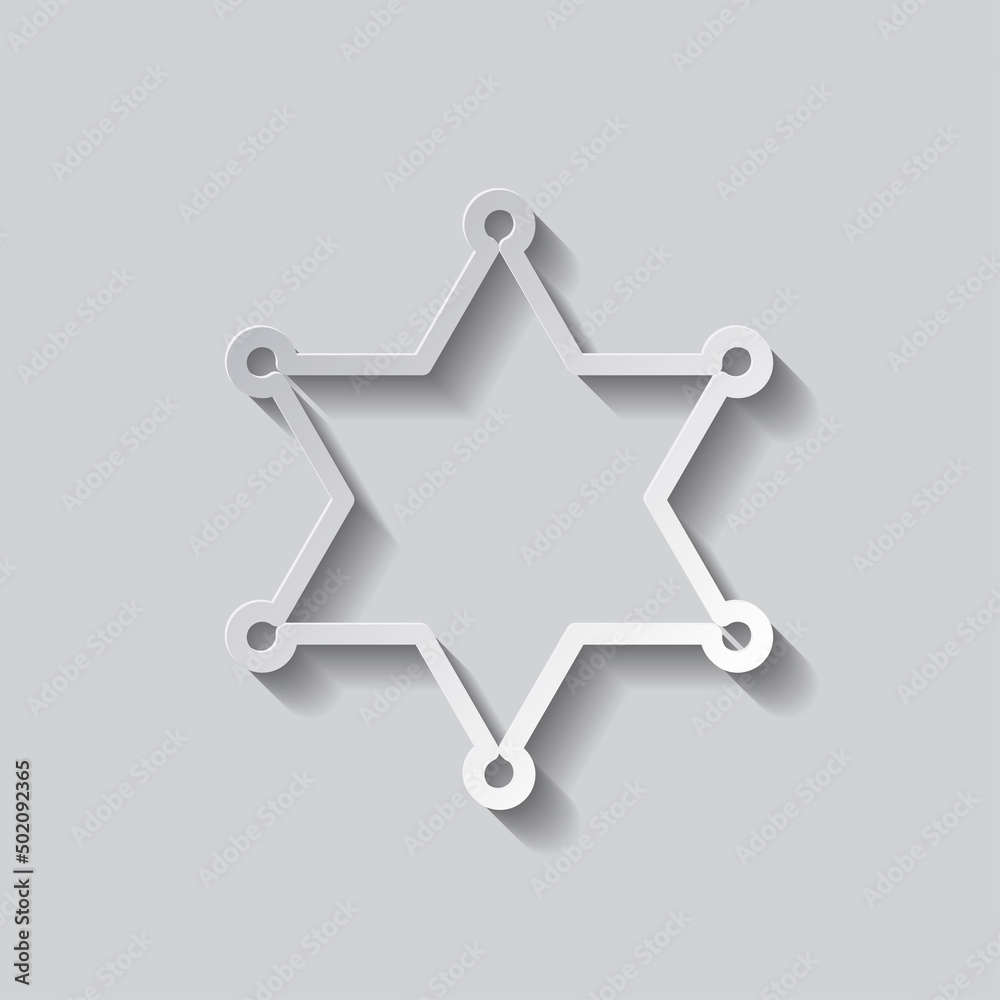 Police simple icon. Flat design. Paper style with shadow. Gray background.ai Police simple icon. Flat design. Paper style with shadow. Gray background.ai