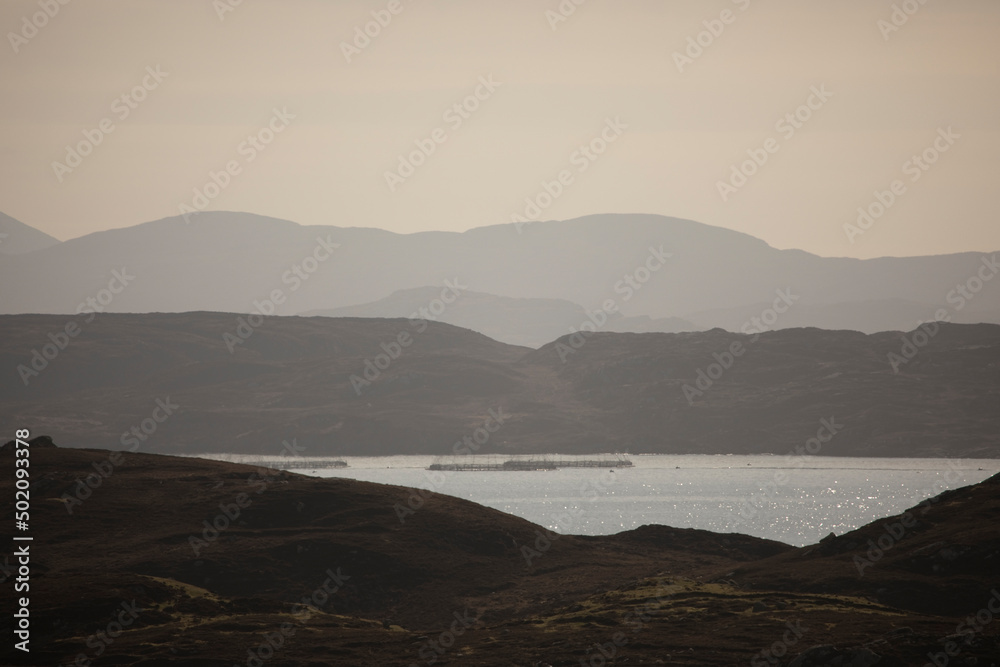 Rugged landscape of the Isle of Lewis, Outer Hebrides, Scotland, United Kingdom