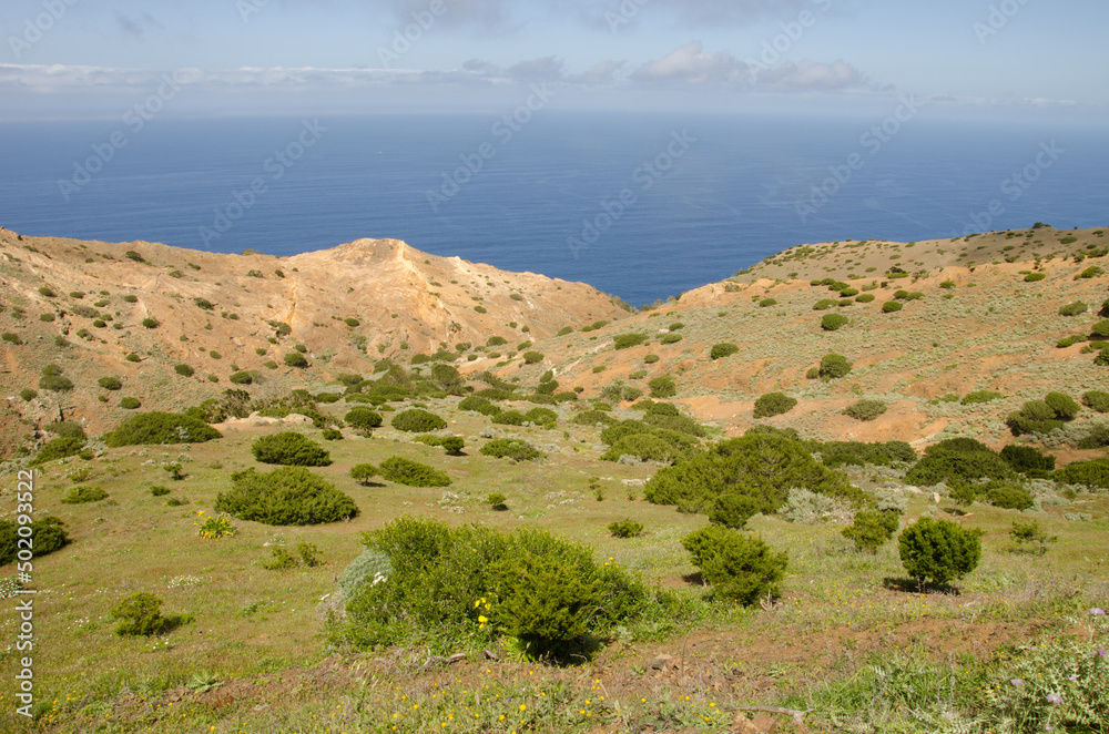 Hills in the coast of Vallehermoso. La Gomera. Canary Islands. Spain.