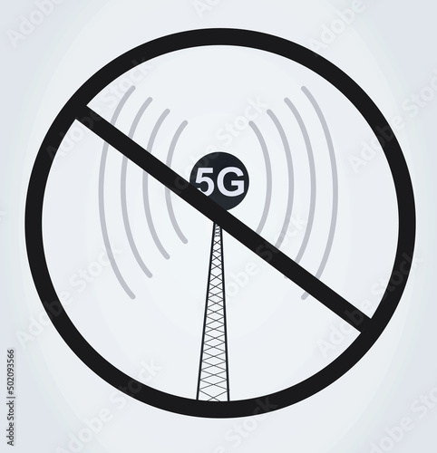 Forbidden 5G sign. vector illustration
