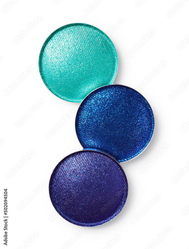 Shimmer eye shadow refill pan isolated on white background