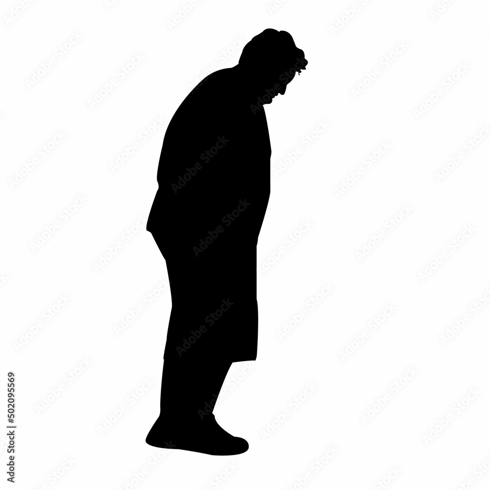 a fat man body silhouette vector