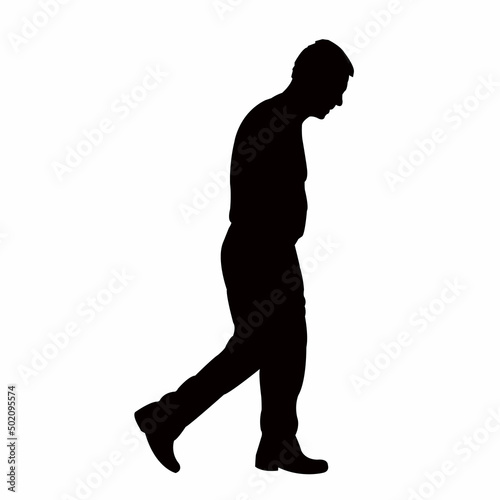 a man walking body silhouette vector