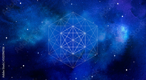 Tela Mystical sacred geometry vector symbol. Spirituality, harmony