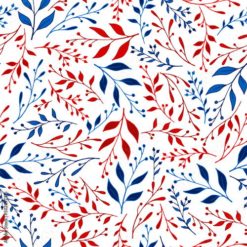 Greenery sprouts pattern seamless vector. Elegant
