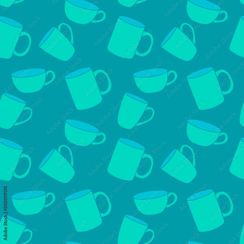 Breakfast seamless cup pattern for fabrics and textiles and packaging and gifts and kitchen and kids Breakfast seamless cup pattern for fabrics and textiles and packaging and gifts and kitchen and kids