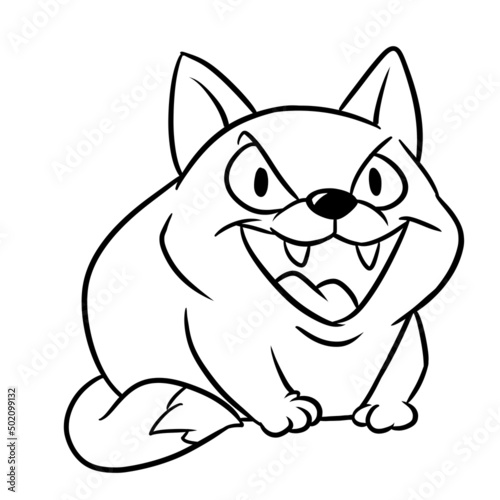 Predator cat coloring page cartoon illustration