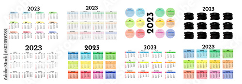 Calendar for 2023 isolated on a white background