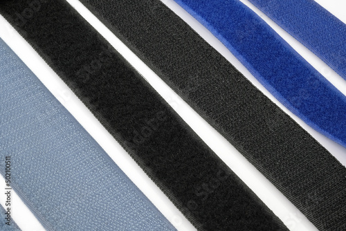 Foto Colored nylon velcro fastener for making patches, chevrons, for sewing clothes and bags