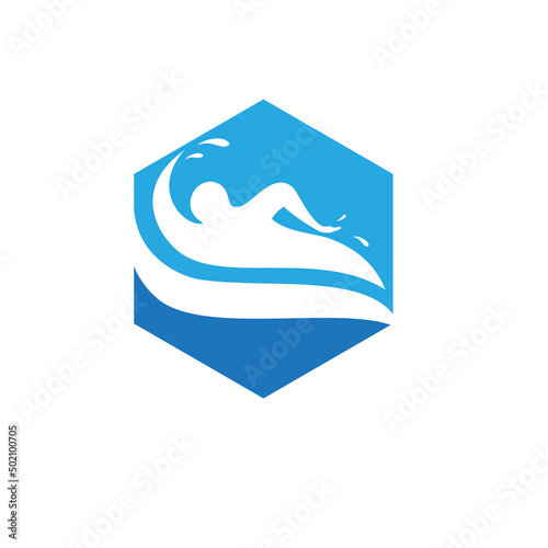 Swimming school Logo Template Vector