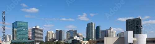 Fotografia, Obraz Panoramic view of downtown Fort Lauderdale, Florida, USA