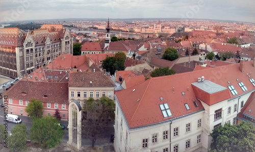 Photography Budapest old town panorama view from above