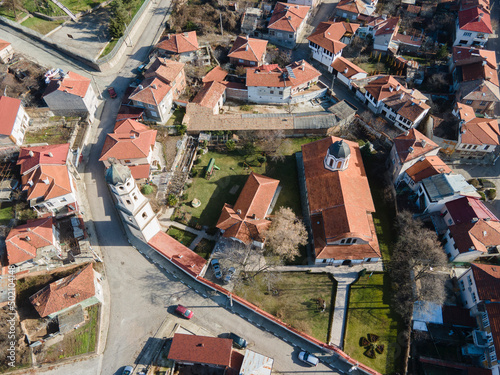 Aerial view of town of Bratsigovo, Bulgaria