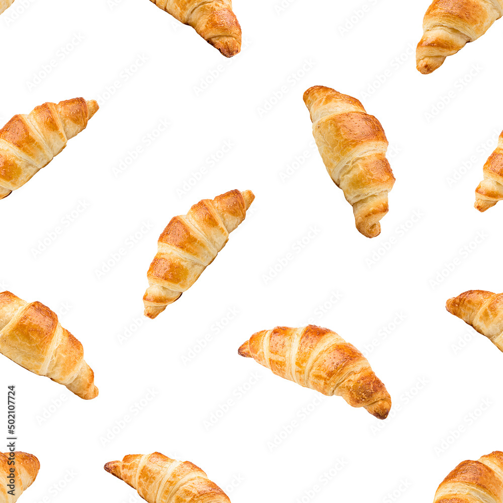 ?roissant isolated on white background, SEAMLESS, PATTERN ?roissant isolated on white background, SEAMLESS, PATTERN