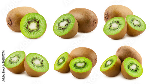 Kiwi isolated on white background, full depth of field, clipping path