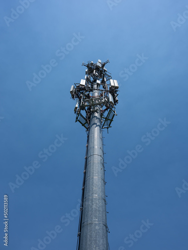 A tall, cell tower in Fort Worth, Texas