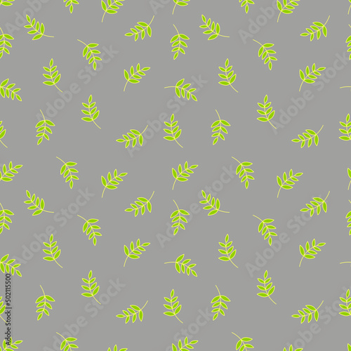 illustration. Used for wallpaper, wrapping paper for printing, textiles. Seamless pattern in green nature style. Vintage pattern. Geometric ornament Leaf elements.
