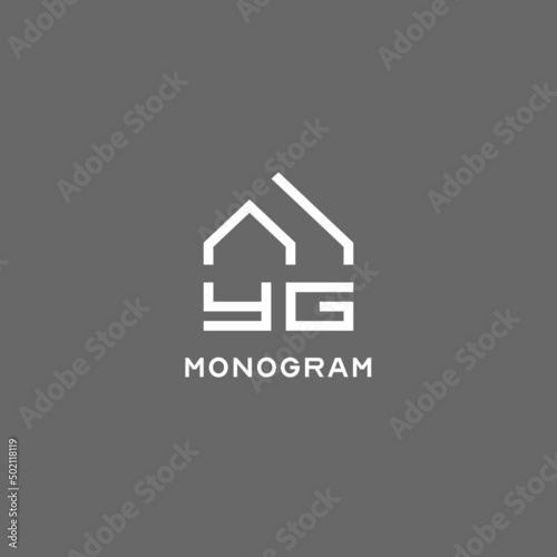Monogram YG house roof shape, simple modern real estate logo design
