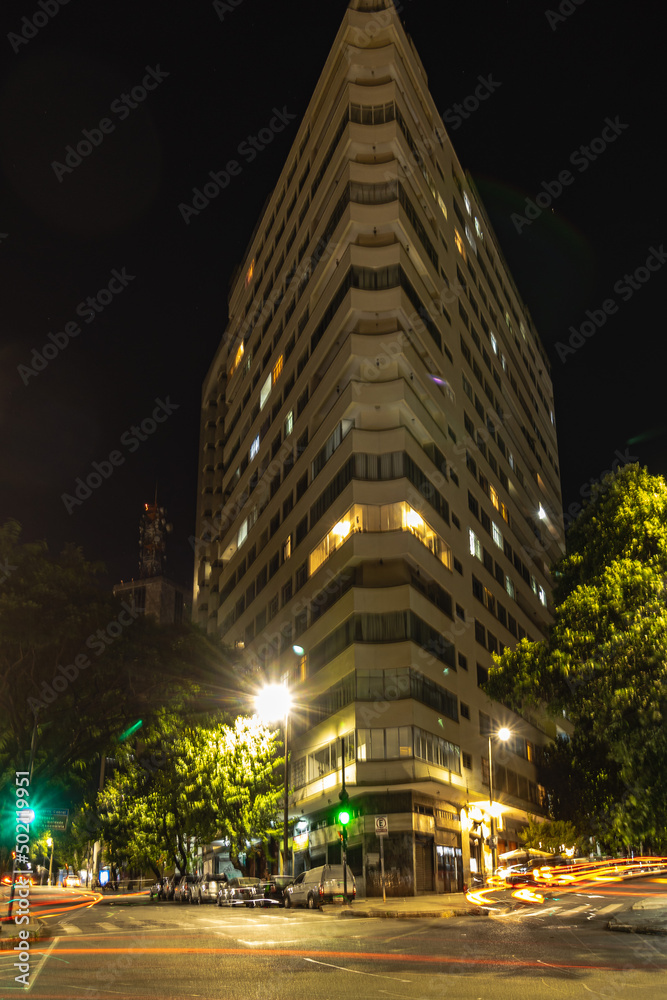 Naklejka premium night view of buildings in the city of Belo Horizonte, Minas Gerais State, Brazil