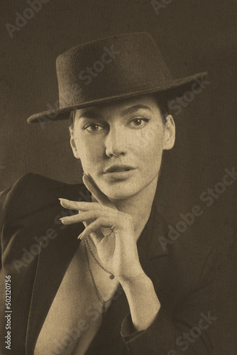 Beautiful young woman in st...
