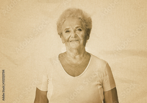 Portrait of senior woman on...