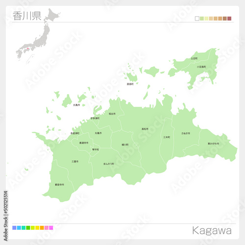 香川県の地図・kagawa Map