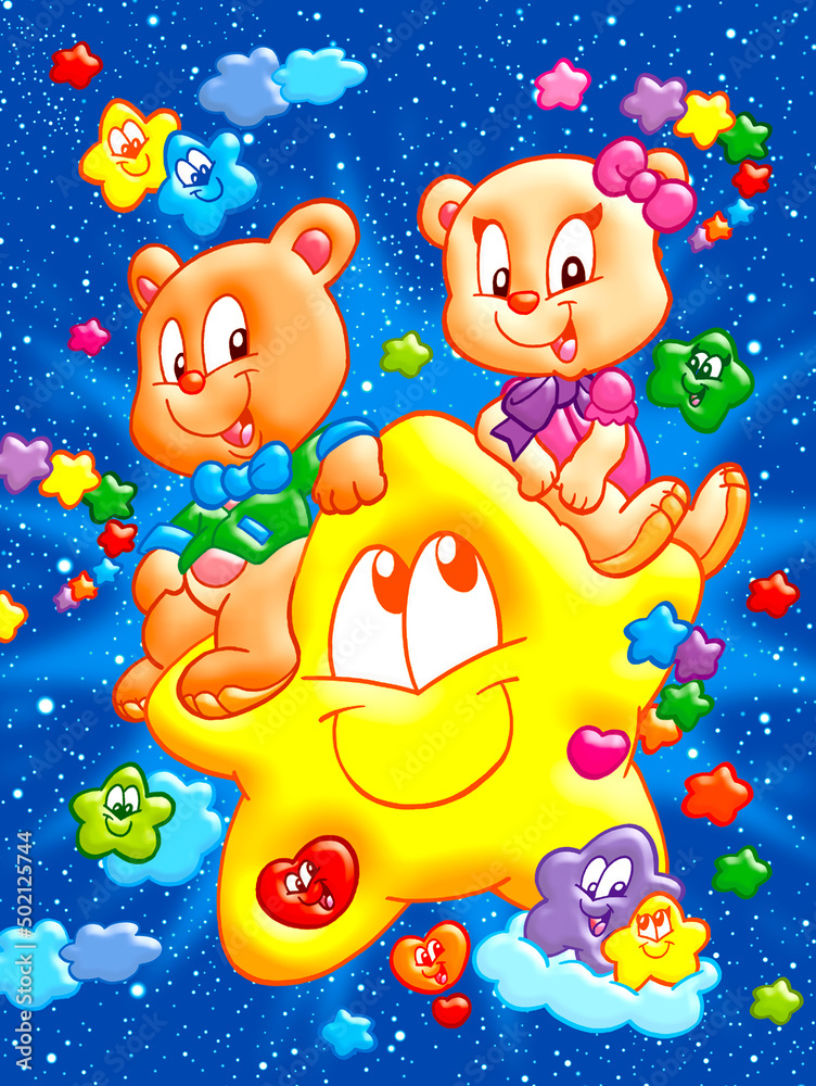 Naklejka premium Cute and funny bears
