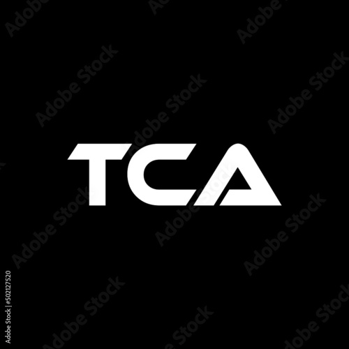 TCA letter logo design with black background in illustrator, vector logo modern alphabet font overlap style. calligraphy designs for logo, Poster, Invitation, etc. photo