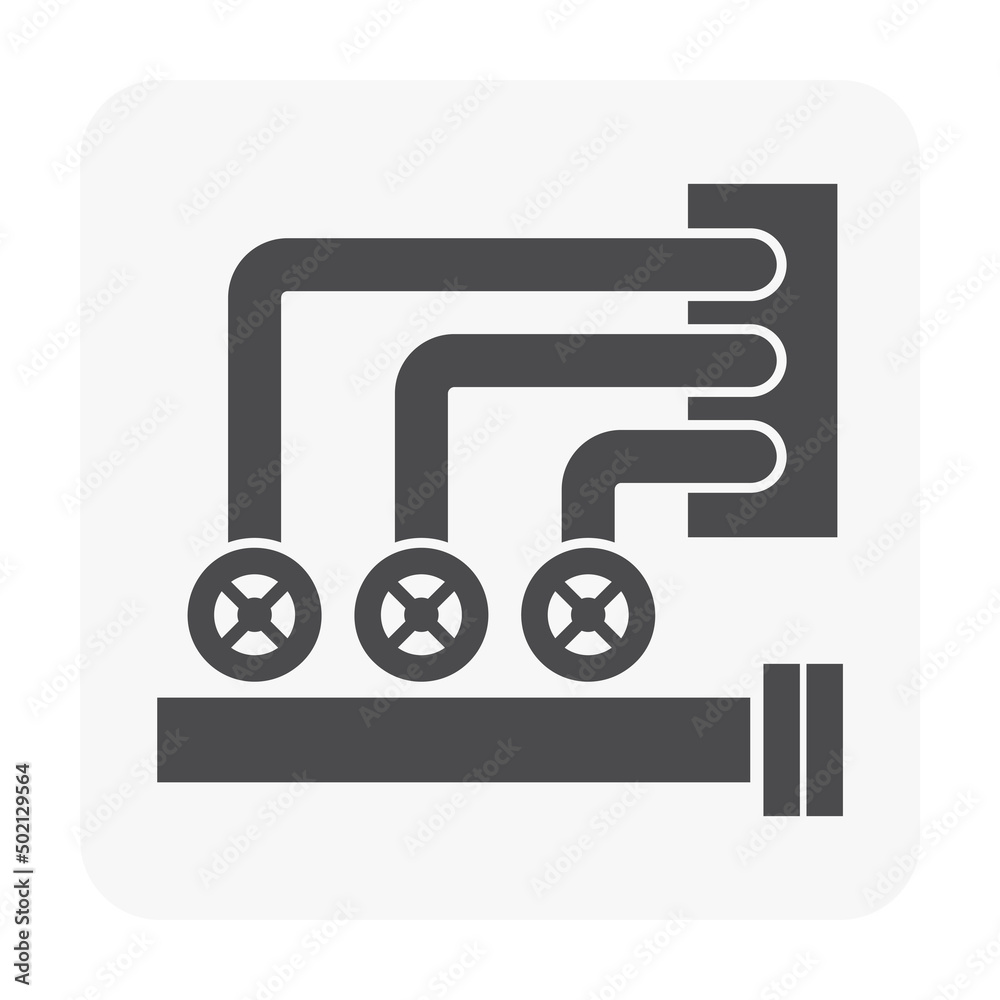 Pipe, pipeline and vale vector icon design. Industrial equipment for supply flow water, control pressure in system of plumbing, fire pump, fire alarm, sprinkler in building i.e. home, factory.
Pipe, pipeline and vale vector icon design. Industrial equipment for supply flow water, control pressure in system of plumbing, fire pump, fire alarm, sprinkler in building i.e. home, factory.