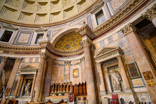 Alter of Pantheon, a former Roman temple and a Catholic church, in Rome, Italy © momo11353