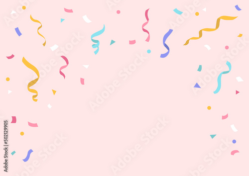 Vector illustration of confetti in pastel colors. photo