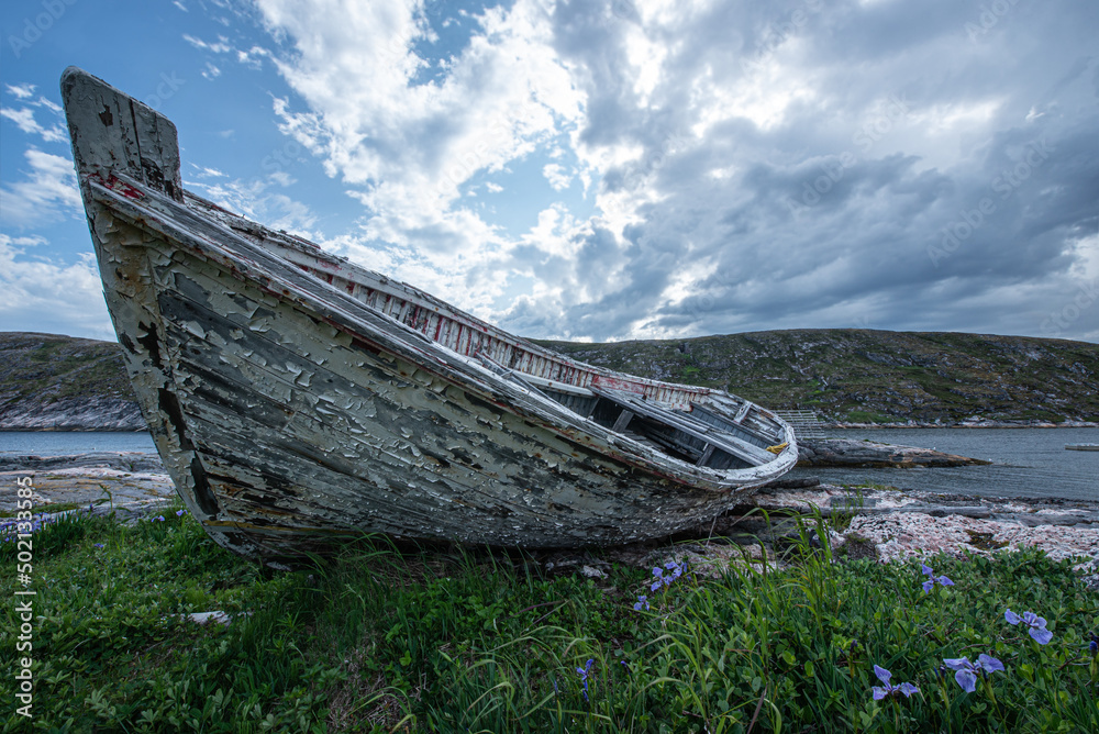 Historic abandoned fishing boat Battle Harbor Newfoundland and Labrador